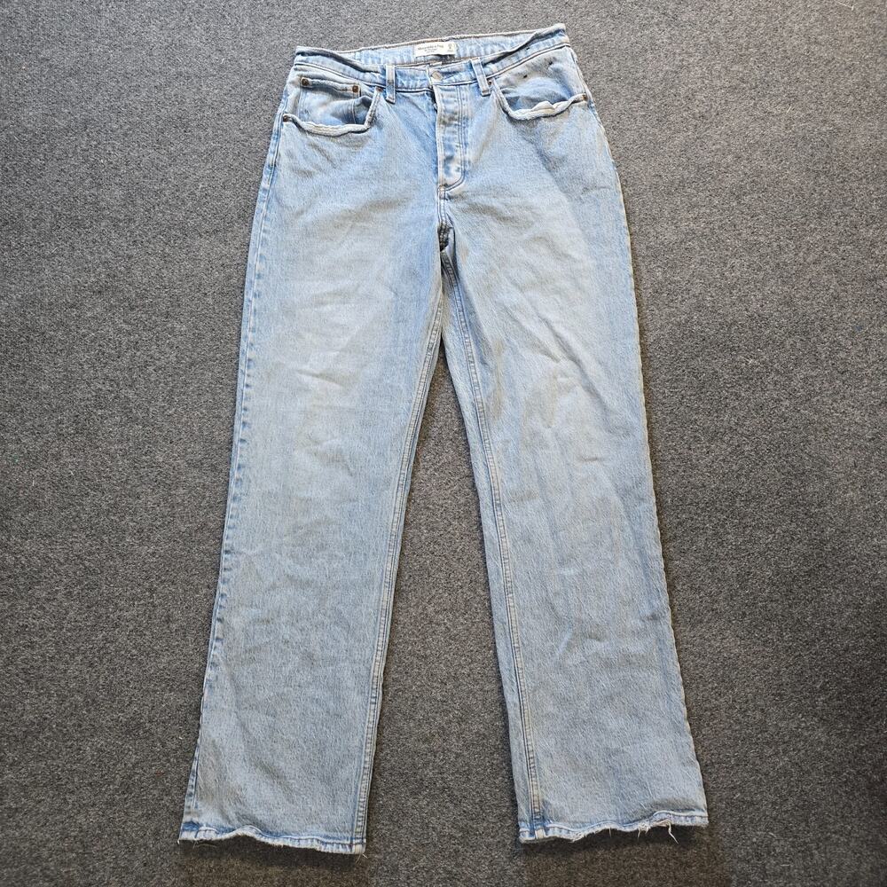 Abercrombie Fitch Jeans Womens 8 Long Blue 90s Baggy Low Rise Buttonfly Capsule